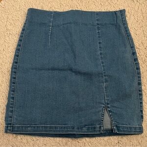 Garage High Waisted Blue Denim Skirt